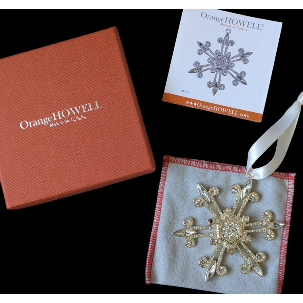 Orange Howell 2011 Stellar Legacy Snowflake Ornament USA Christmas Silver Tone